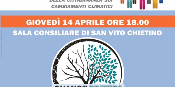 Locandina per incontro sui cambiamento climatici - giovedì 14 aprile 2022