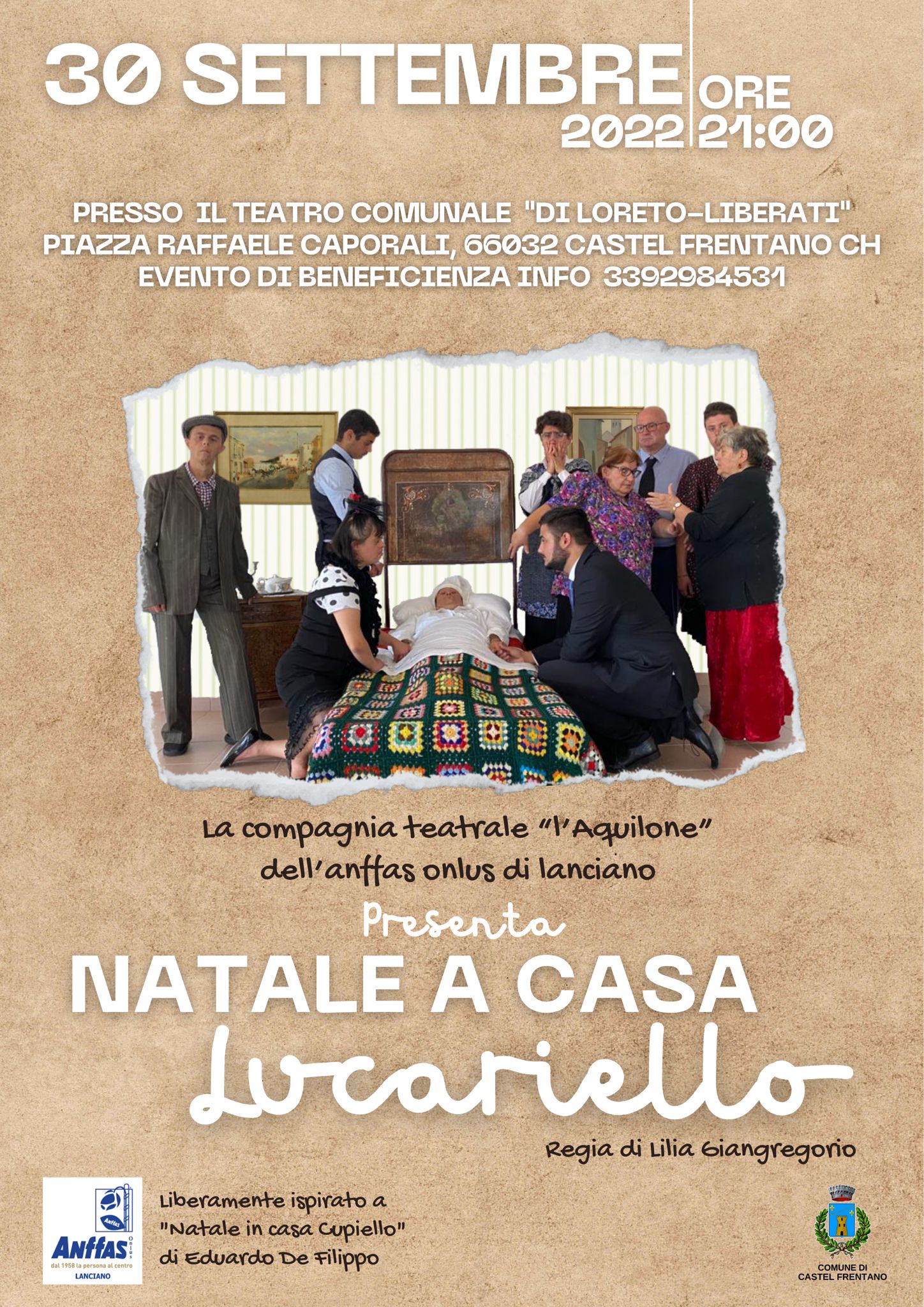Locandina spettacolo teatrale Anffas Castel Frentano